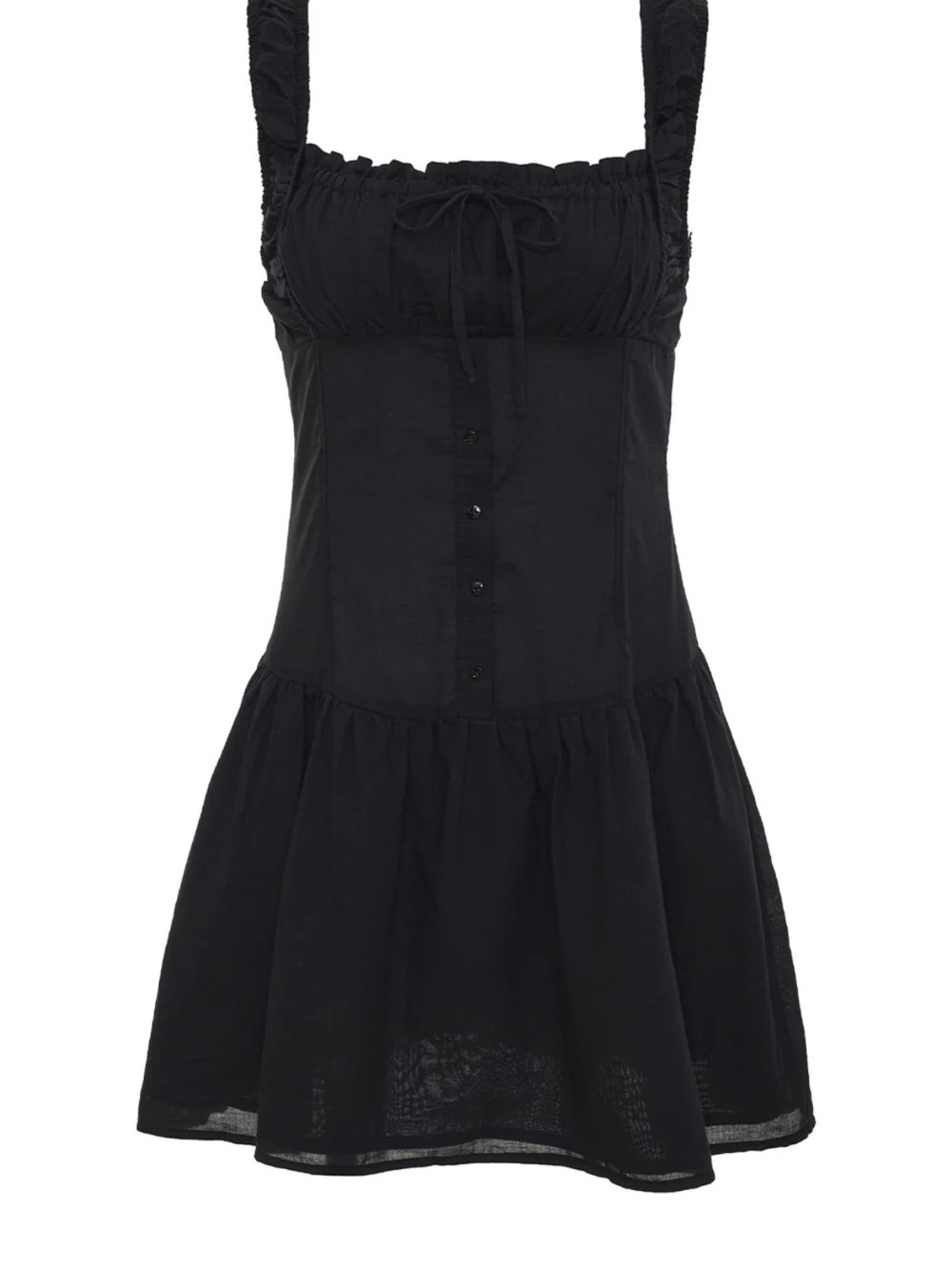 Frankie’s Bikinis Christa Black Ruffle Mini Dress - Picture 7 of 8